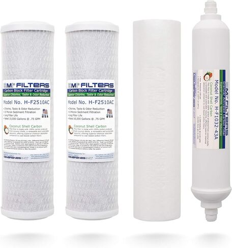 APPLIED MEMBRANES Reverse Osmosis Filter Replacement Set, 50 GPD Pre and Post Filter, Complete RO Filter Set, For 5-Stage Reverse Osmosis, Undersink Water Filtration Systems, Set of 4 in Saudi Arabia