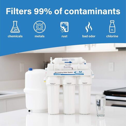APPLIED MEMBRANES Reverse Osmosis Filter Replacement Set, 50 GPD Pre and Post Filter, Complete RO Filter Set, For 5-Stage Reverse Osmosis, Undersink Water Filtration Systems, Set of 4 in Saudi Arabia