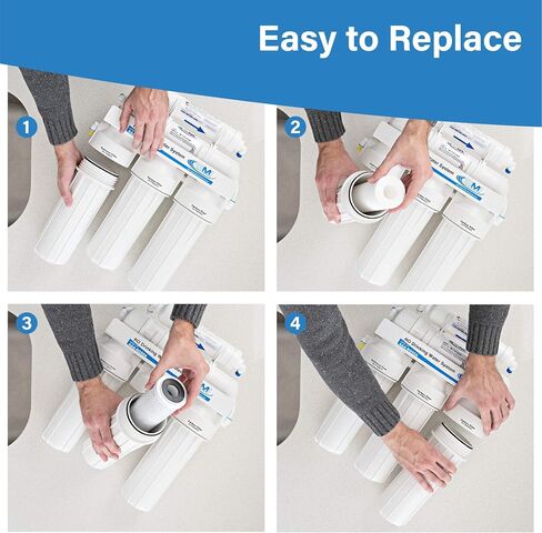 APPLIED MEMBRANES Reverse Osmosis Filter Replacement Set, 50 GPD Pre and Post Filter, Complete RO Filter Set, For 5-Stage Reverse Osmosis, Undersink Water Filtration Systems, Set of 4 in Saudi Arabia