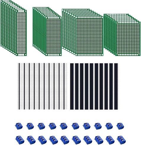 MMOBIEL 60 قطعة PCB لوحة دوائر كهربائية نموذج مجموعة مع كتل طرفية لولبية 2/3 دبابيس ذكر/أنثى رأس عدة مجموعة عالمية متوافقة مع مجموعات Arduino DIY المشاريع الإلكترونية in Saudi Arabia