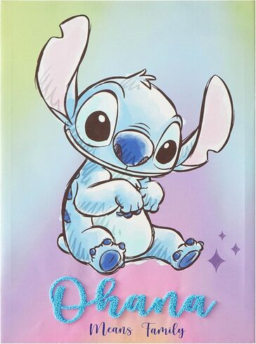 لوحة فنية جدارية من القماش الكتاني من Idea Nuova Disney Lilo & Stitch Ohana مع خصلة ثلاثية الأبعاد، مقاس 11 بوصة عرض × 15 ارتفاع in Kuwait