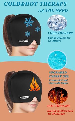 Gel Ice Head Wrap,Headache Relief Hat/Migraine Relief Hat Cold Compress,Migraine Relief Hat for Tension Puffy Eyes Migraine Relief Cap for Sinus Headache and Stress Relief in Saudi Arabia