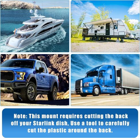Starlink Dishy Gen2 V2 DIY حامل مسطح للمعسكرات والمركبات الترفيهية، طقم تثبيت Starlink منخفض المستوى لطبق Starlink V2 Gen2/RV/يخت/قارب/بحري (أبيض-) in Kuwait