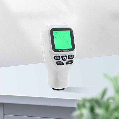 مقياس سمك الطلاء قياس تلقائي شاشة رقمية مقياس طلاء السيارة يحدد تلقائيًا الركيزة والمعادن والطلاء غير الموصل (أبيض) in Kuwait