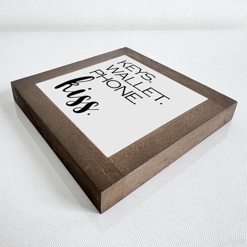 علامات خشبية ملهمة، ديكور مكتب لويحات خشبية مربعة، لوحات زخرفية لشرفة الباب الأمامي، ديكور خزانة دخول قائم بذاته، ديكور مدخل للرف، ديكور منزلي ريفي، مفاتيح محفظة الهاتف قبلة E in Kuwait