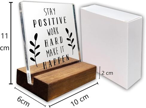Inspirational Quotes Office Desk Sign, Motivational Minimalist Decor Art Acrylic Plaque With Wooden Stand Sign Home Office Desk Sign Gift for Women Cowoker Friend Colleague in Saudi Arabia