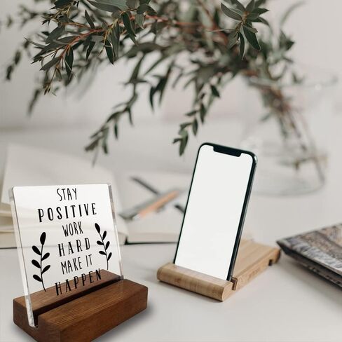 Inspirational Quotes Office Desk Sign, Motivational Minimalist Decor Art Acrylic Plaque With Wooden Stand Sign Home Office Desk Sign Gift for Women Cowoker Friend Colleague in Saudi Arabia