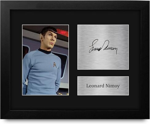 HWC Trading Leonard Nimoy Star Trek Gifts USL صورة توقيع مطبوعة بإطار USL لمحبي البرامج التلفزيونية - مقاس حرف أمريكي in Kuwait
