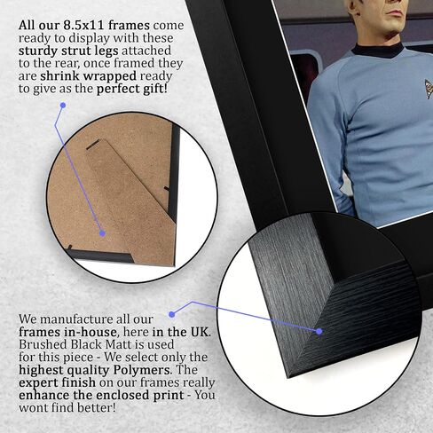 HWC Trading Leonard Nimoy Star Trek Gifts USL صورة توقيع مطبوعة بإطار USL لمحبي البرامج التلفزيونية - مقاس حرف أمريكي in Kuwait