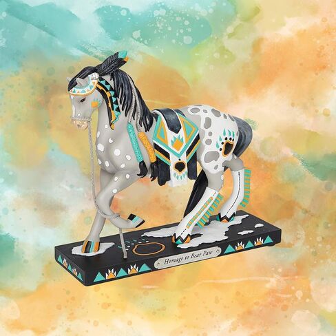 تمثال Enesco Trail of Painted Ponies Homage to Bear Paw، مقاس 7.75 بوصة، متعدد الألوان in Saudi Arabia
