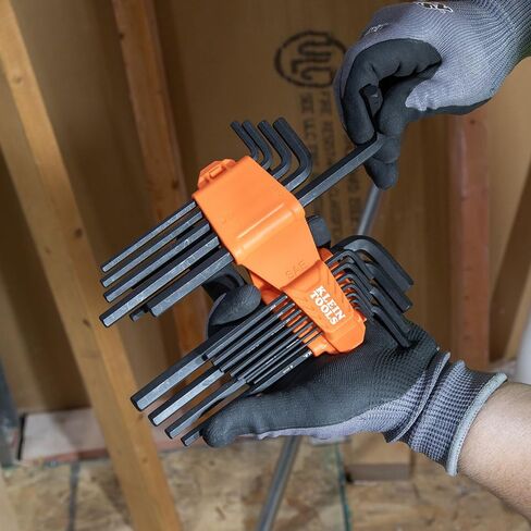 Klein Tools LS22 22-Piece Long Hex Key Set, SAE and Metric, Heat-Treated, L Style Key Sizes 1/16-Inch to 3/8-Inch and 1.5 to 10mm in Saudi Arabia