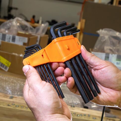 Klein Tools LS22 22-Piece Long Hex Key Set, SAE and Metric, Heat-Treated, L Style Key Sizes 1/16-Inch to 3/8-Inch and 1.5 to 10mm in Saudi Arabia