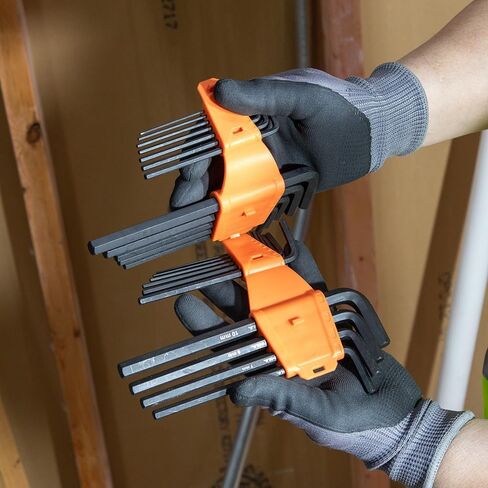 Klein Tools LS22 22-Piece Long Hex Key Set, SAE and Metric, Heat-Treated, L Style Key Sizes 1/16-Inch to 3/8-Inch and 1.5 to 10mm in Saudi Arabia