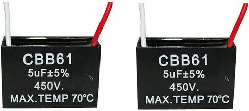 2 قطعة 450 فولت 5 فائق التوهج CBB61 محرك مروحة السقف تشغيل مكثف 2 سلك 50/60 هرتز in Kuwait