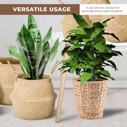 Wicker Trash Can with Lid in Bedroom, Bathroom | Trash Can in Office | Boho Woven Wicker Waste Basket in Saudi Arabia