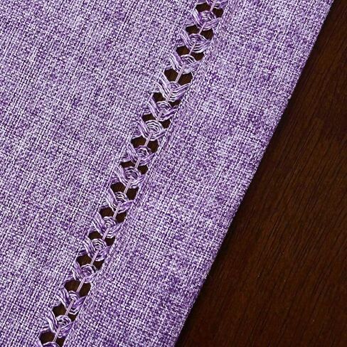 Grelucgo Solid Farmhouse Rustic Hemstitched Lavender Lilac Light Purple Table Runner (14 x 60 Inches) in Saudi Arabia