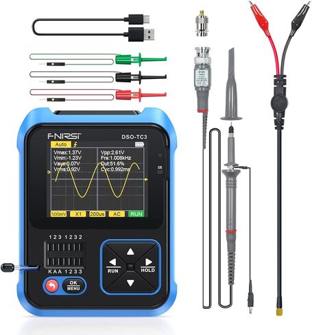 DSO-TC3 راسم الذبذبات الرقمي، جهاز اختبار ترانزستور الذبذبات الرقمي 3 في 1، مولد إشارة PWM، راسم الذبذبات المحمول 500 كيلو هرتز عرض النطاق الترددي 10MSa/s معدل أخذ العينات، 6 أنواع من الأشكال الموجية in Kuwait