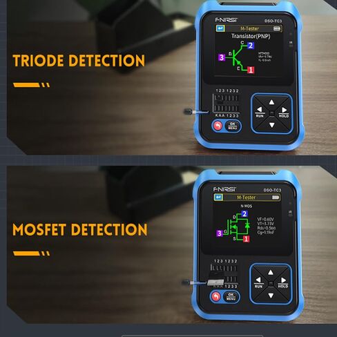 DSO-TC3 راسم الذبذبات الرقمي، جهاز اختبار ترانزستور الذبذبات الرقمي 3 في 1، مولد إشارة PWM، راسم الذبذبات المحمول 500 كيلو هرتز عرض النطاق الترددي 10MSa/s معدل أخذ العينات، 6 أنواع من الأشكال الموجية in Kuwait