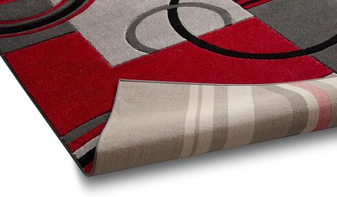 Well Woven Grey & Red Galaxy Waves Modern Abstract Arcs and Shapes 2' x 3' Mat Accent Area Rug in Saudi Arabia