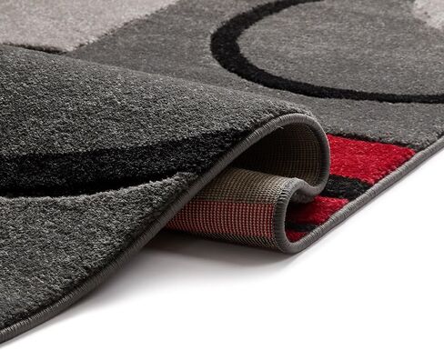 Well Woven Grey & Red Galaxy Waves Modern Abstract Arcs and Shapes 2' x 3' Mat Accent Area Rug in Saudi Arabia