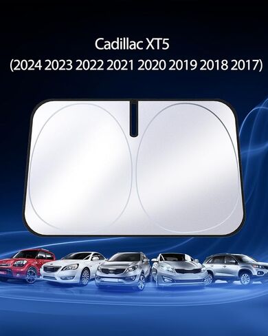 Sun Shade Front Windshield Compatible with Cadillac XT5 Upgraded 2024-2017, Custom Fit 2024 2023 2022 2021 2020 2019 2018 2017 Car Window Sunshade Cover Visor in Saudi Arabia