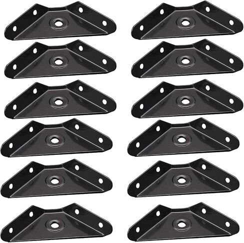 HOWDIA 12 Pcs Steel Corner Braces Joint Trapeziform Angle Code Brackets Corner Brace Support Bracket Fastener (Black) in Saudi Arabia