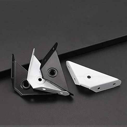 HOWDIA 12 Pcs Steel Corner Braces Joint Trapeziform Angle Code Brackets Corner Brace Support Bracket Fastener (Black) in Saudi Arabia