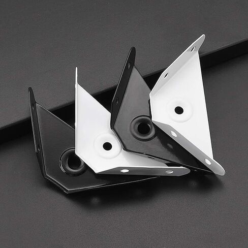 HOWDIA 12 Pcs Steel Corner Braces Joint Trapeziform Angle Code Brackets Corner Brace Support Bracket Fastener (Black) in Saudi Arabia