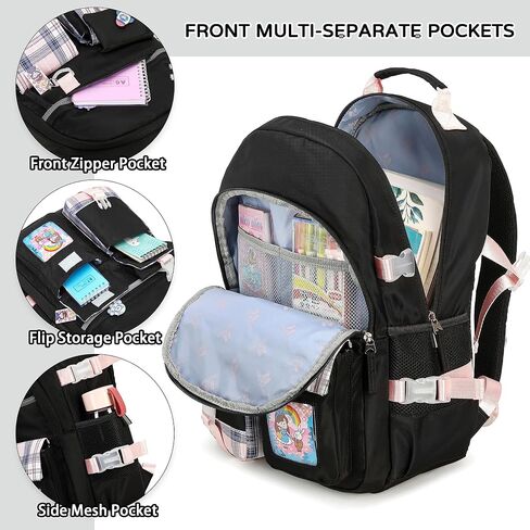SHADOW VISION Kids Backpacks for Girls Backpack for School Bag Cute Bookbag School Backpack for Teen Girls (Black) in Saudi Arabia