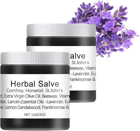 Organic Herbal Salve, Comfrey Organic Herbal Salve Cream Ointment 4oz (1PCS) in Saudi Arabia