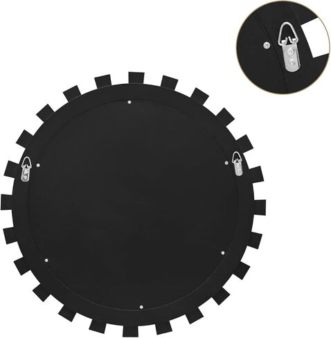 مرآة حائط ديكور ثلاثية الأبعاد مستديرة 24 بوصة مرآة حمام ديكور المنزل ديكور غرفة النوم وغرفة المعيشة والمكتب in Kuwait