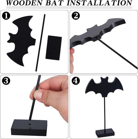 ديكور طاولة وجدار الهالوين، 3 قطع من ملصقات تزيين الخفافيش الخشبية و60 قطعة من ملصقات تزيين الخفافيش ثلاثية الأبعاد لعيد الهالوين لديكور المنزل في حفلة الهالوين (خفافيش ريفية) in Kuwait