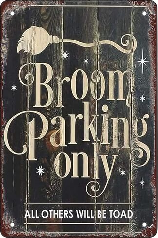 Broom Parking Only Funny Retro Decorative Tin Sign 12X8 Inch in Saudi Arabia