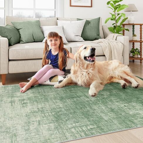 Lahome 5x7 Pink Rug for Nursery Bedroom Living Room,Boho Modern Abstract Pastel Washable Area Rugs for Bedroom Girls Dorm Classroom(5'x7',Pink) in Kuwait