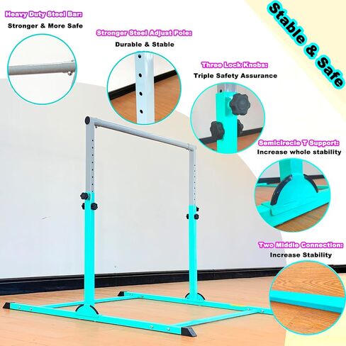 Gymnastic Bar for Kids Gymnastic Kip Bar Horizontal Bar Gymnastic Training Equipment for Kids 3-15 Years Home and Club Use in Kuwait