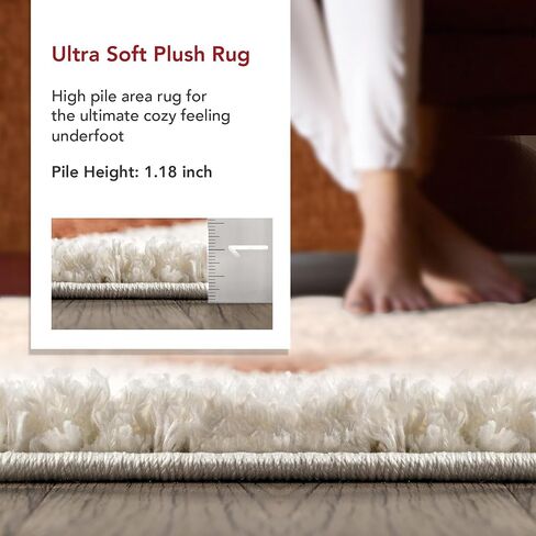 nuLOOM Kali Geometric 9x12 Shag Area Rug for Living Room Bedroom Dining Room Nursery Kitchen, Rust/Ivory in Saudi Arabia