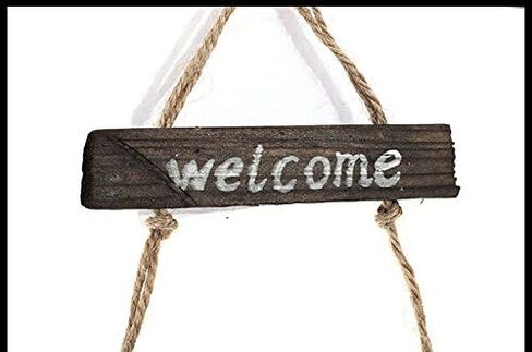 Hanging Welcome Sign Retro Witch Door Hanger Creative Halloween Decorations Props Holiday Party Decor Wooded Welcome Plaque Door Pendant Ornament for House Garden Bar Restaurant Club Haunted House in Saudi Arabia