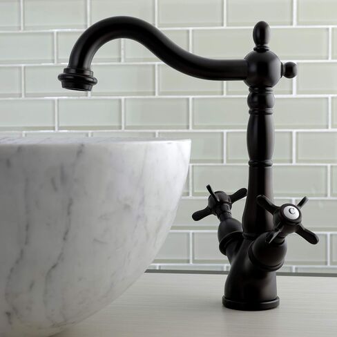 Kingston Brass KS1495BEX Essex Vessel Faucet, 6-1/2" In Spout Reach, Oil Rubbed Bronze in Saudi Arabia