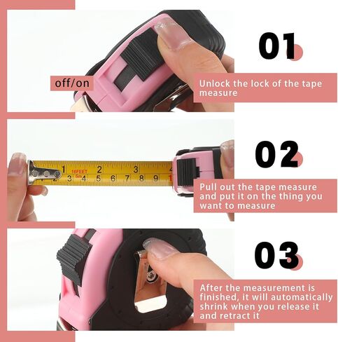 Kigeli 30 Pcs Tape Measure Bulk Pink 16 Feet Retractable Measuring Tape Self Locking Tape Measure for Women Easy Read Measurement Tape with Fractions 1/8 Measurement for Engineer Crafter in Saudi Arabia