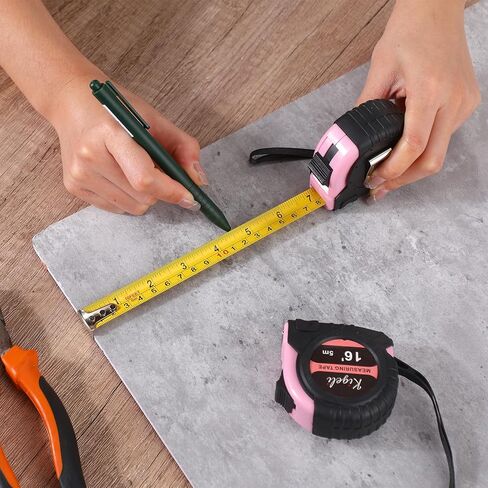 Kigeli 30 Pcs Tape Measure Bulk Pink 16 Feet Retractable Measuring Tape Self Locking Tape Measure for Women Easy Read Measurement Tape with Fractions 1/8 Measurement for Engineer Crafter in Saudi Arabia