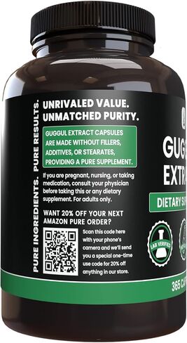 PURE ORIGINAL INGREDIENTS Guggul Extract Always Pure, No Additives Or Fillers, Lab Verified (365 Count (Pack of 1)) in Saudi Arabia