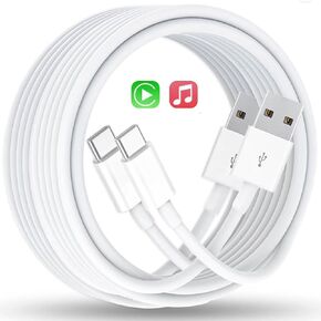 2 Pack Car Carplay Cable for iPhone 15 Car Charger Cord, 3.3FT USB A to USB C Cable for Apple Carplay, USB C Cable Compatible with iPhone 15 Pro Max Plus, iPad Pro Air Mini Car Charger Cord Cable