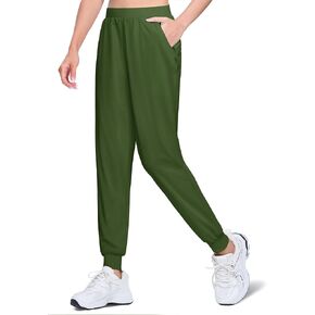 TACVASEN Women's Joggers Running Sweatpants with Zipper Pockets Athletic Tapered Pants for Workout