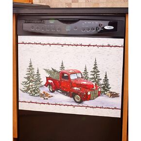 Vintage Country Red Pick Up Truck Dishwasher Magnet - Home Kitchen Decoration