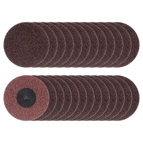 HARFINGTON 25pcs Quick Change Sanding Discs 3" 120 Grit R-Type Roll Lock Nonwoven Fiber Conditioning Disc Sandpaper for Die Grinder Grinding Fast Cutting, Deep Red
