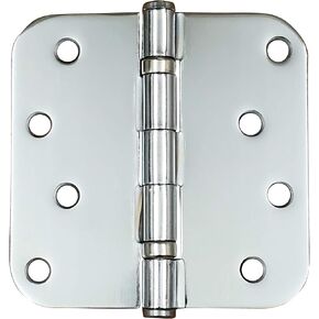 Hinge Outlet Polished Chrome Door Hinges 4 inch with 5/8 Inch Radius, Ball Bearing for Smooth Function Prevents Dust Build Up, 2 Pack