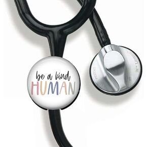 lycit Be a Kind Human Stethoscope Tag Personalized,Nurse Doctor Stethoscope ID Tag Customized, Medical Stethoscope Name Tag with Writable Surface-Black, Small, lycit039