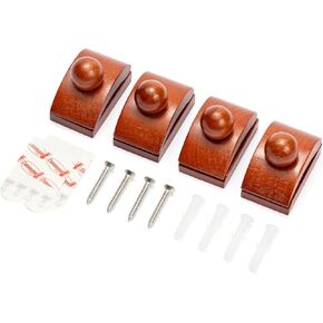 Wooden Tapestry Hangers for Walls | 4 Small White Tapestry Clips | Beech Wood Rug Hangers for Wall | Durable Tapestry Hanger | (2’’ x 1.25’’ x 1.5’’, Pack of 4) in Saudi Arabia