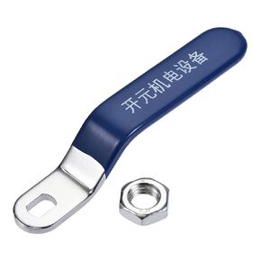 MECCANIXITY Lever Handle Iron Chrome Plated 8x12mm Replacement with Plastic Grip Blue for Ball Valve