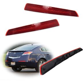Red Lens Rear Bumper Reflector Lights Housing Assembly Compatible with 2009 2010 2009 2010 2011 ACURA TL